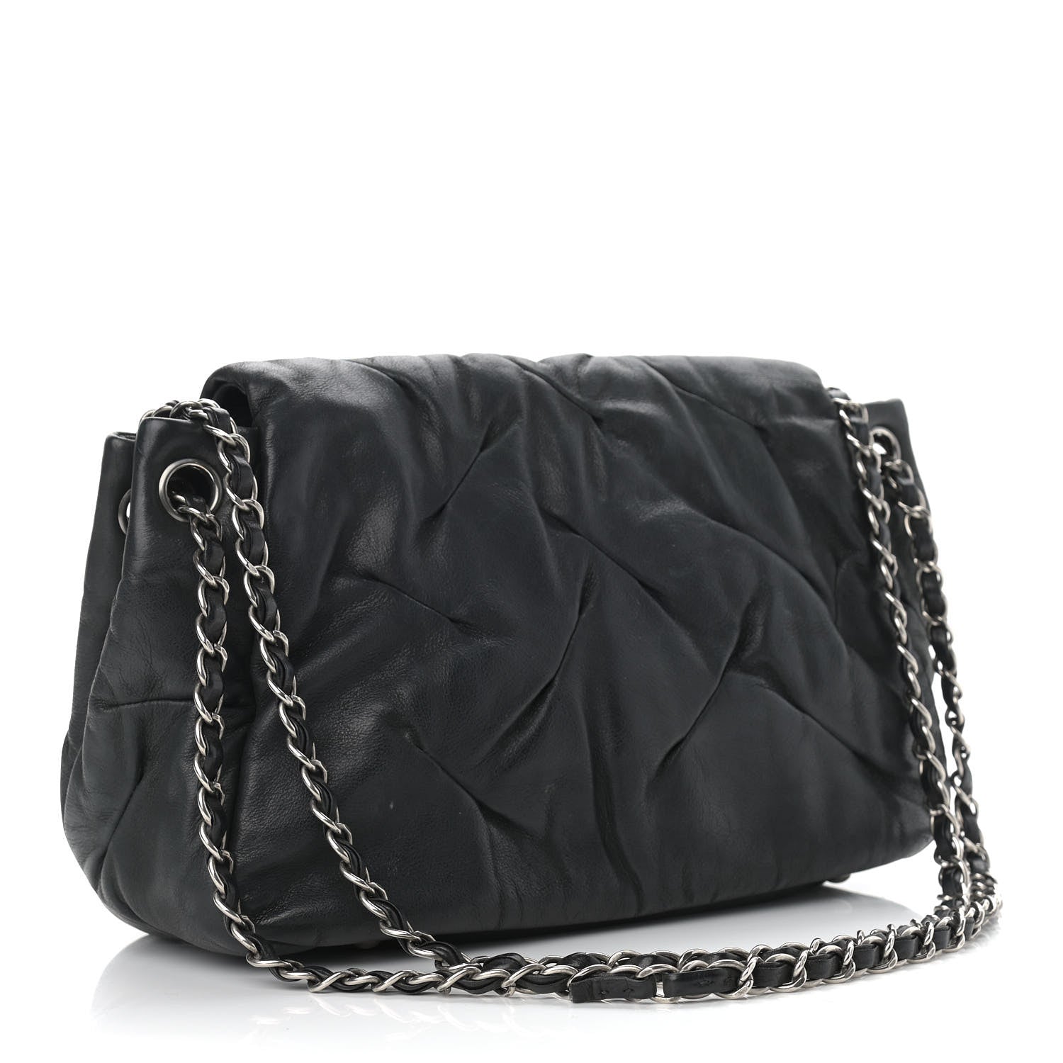 Chanel Iridescent Calfskin Glint Accordion Flap Black 3 of 17