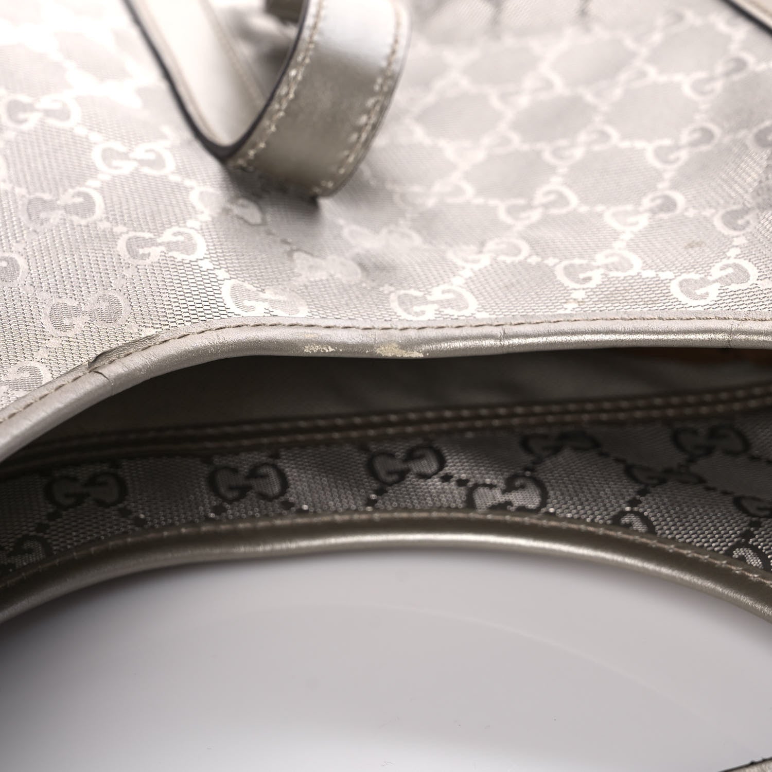 Gucci Imprime Monogram Medium Joy Shoulder Bag Silver 8 of 12