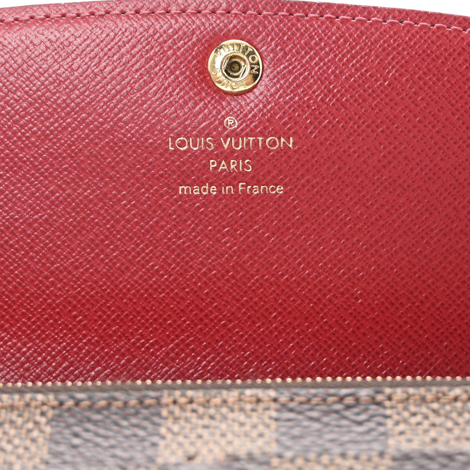Louis Vuitton Damier Ebene Emilie Wallet Red 6 of 7