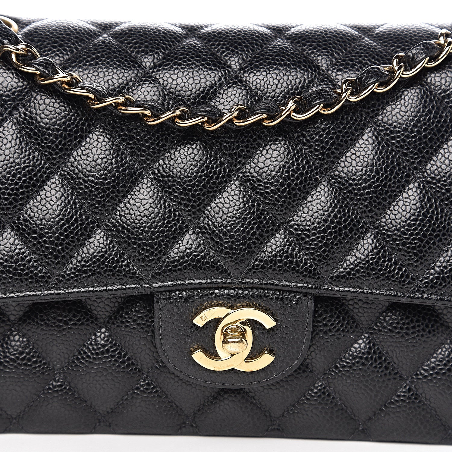 Chanel Caviar Quilted Medium Double Flap Black 13 of 14