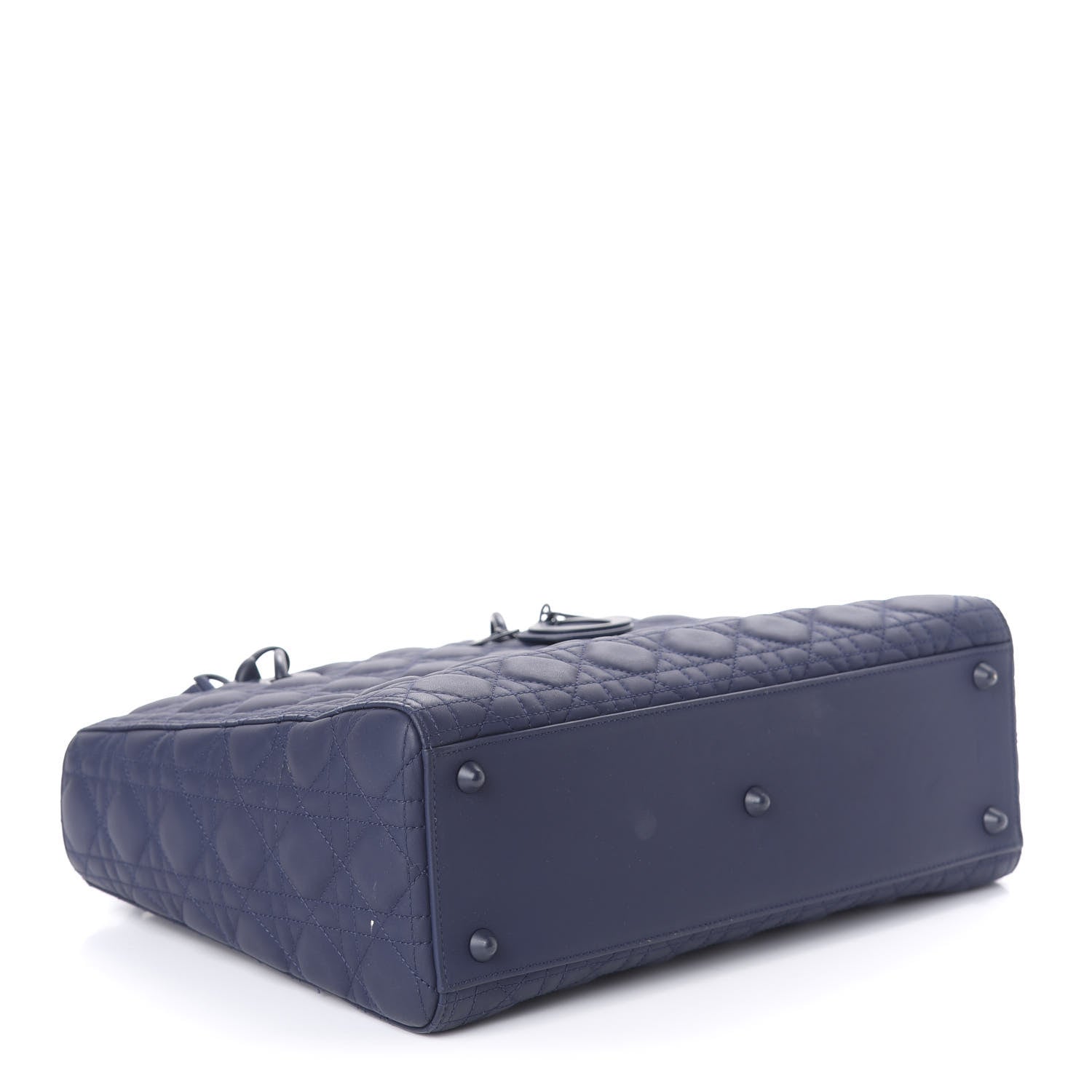 Christian Dior Ultra Matte Calfskin Cannage Large Lady Dior Blue 4 of 12