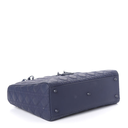 Christian Dior Ultra Matte Calfskin Cannage Large Lady Dior Blue 4 of 12
