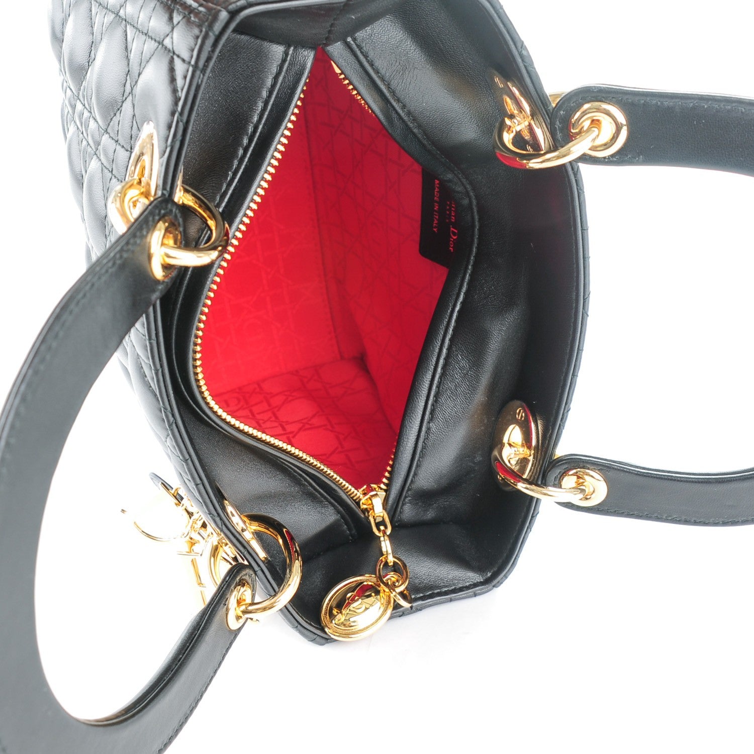 Christian Dior Lambskin Cannage Medium Lady Dior Black 5 of 7