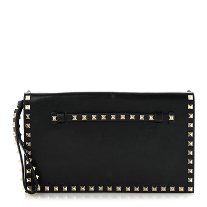 Valentino Garavani Nappa Rockstud Wristlet Clutch Black 1 of 14