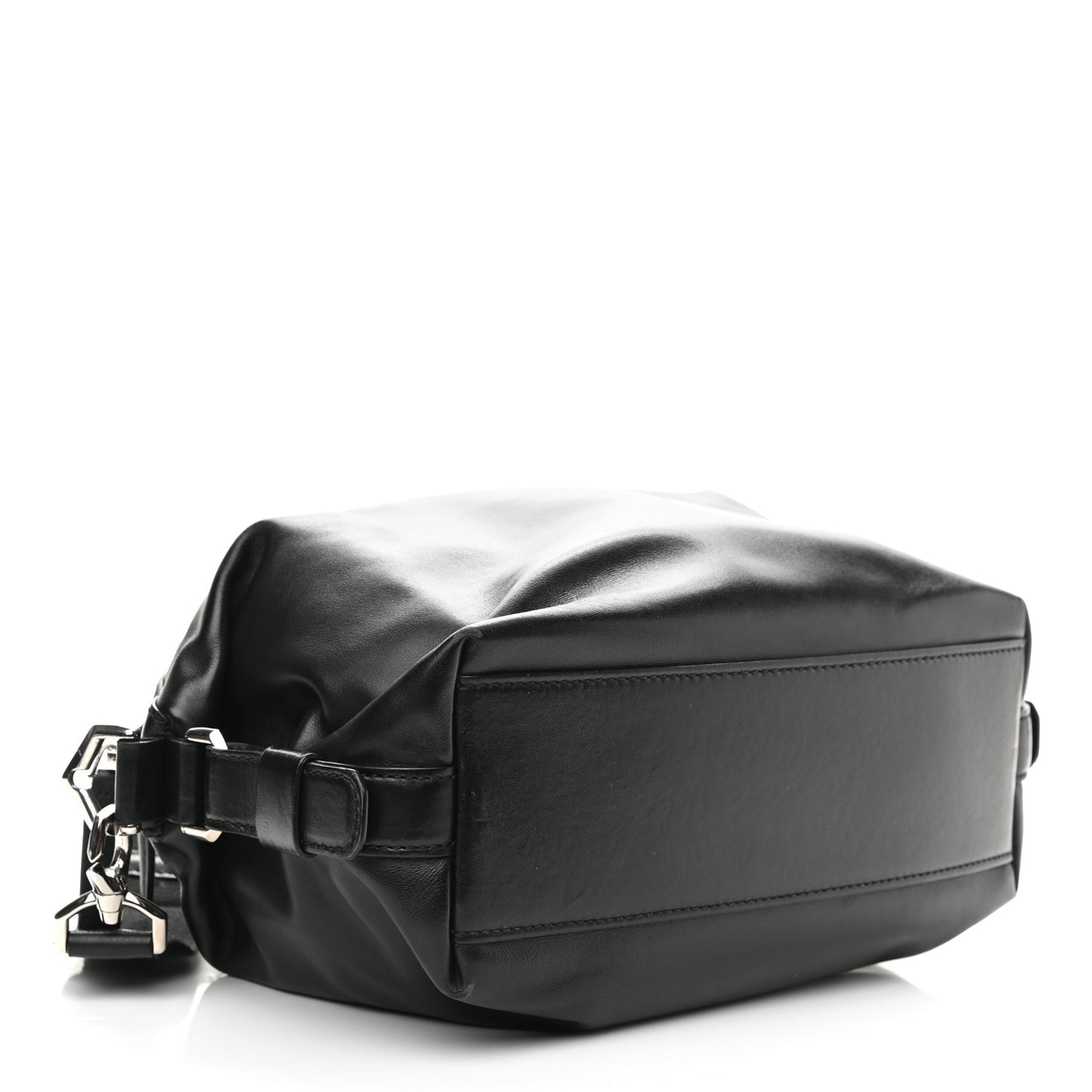 Waxed Calfskin Medium Nightingale Logo Strap Black