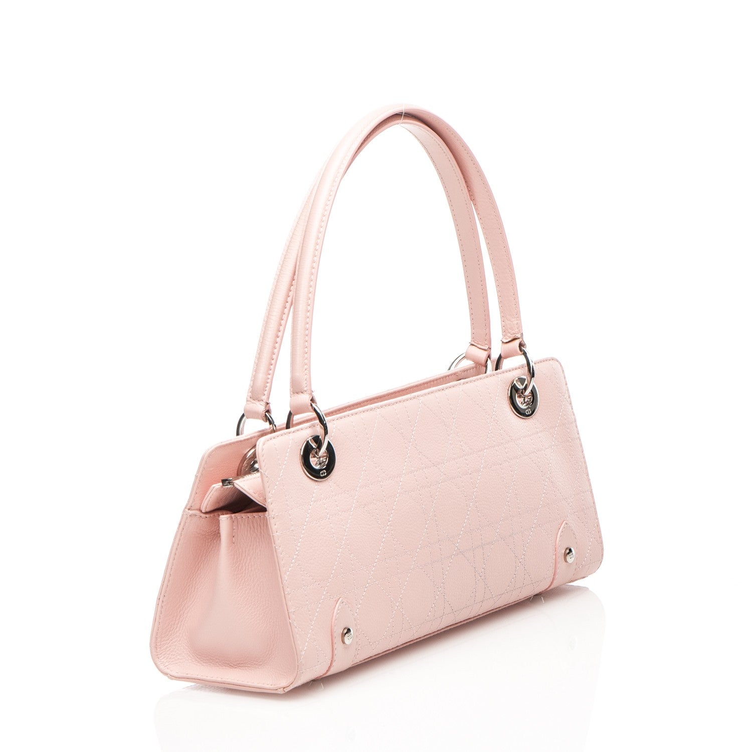 Christian Dior Calfskin Cannage Stitched East West Lady Dior Rose Clair 3 of 8