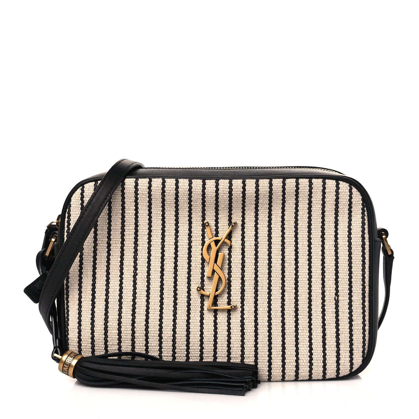 Canvas Calfskin Monogram Lou Camera Bag Black Grey Cream