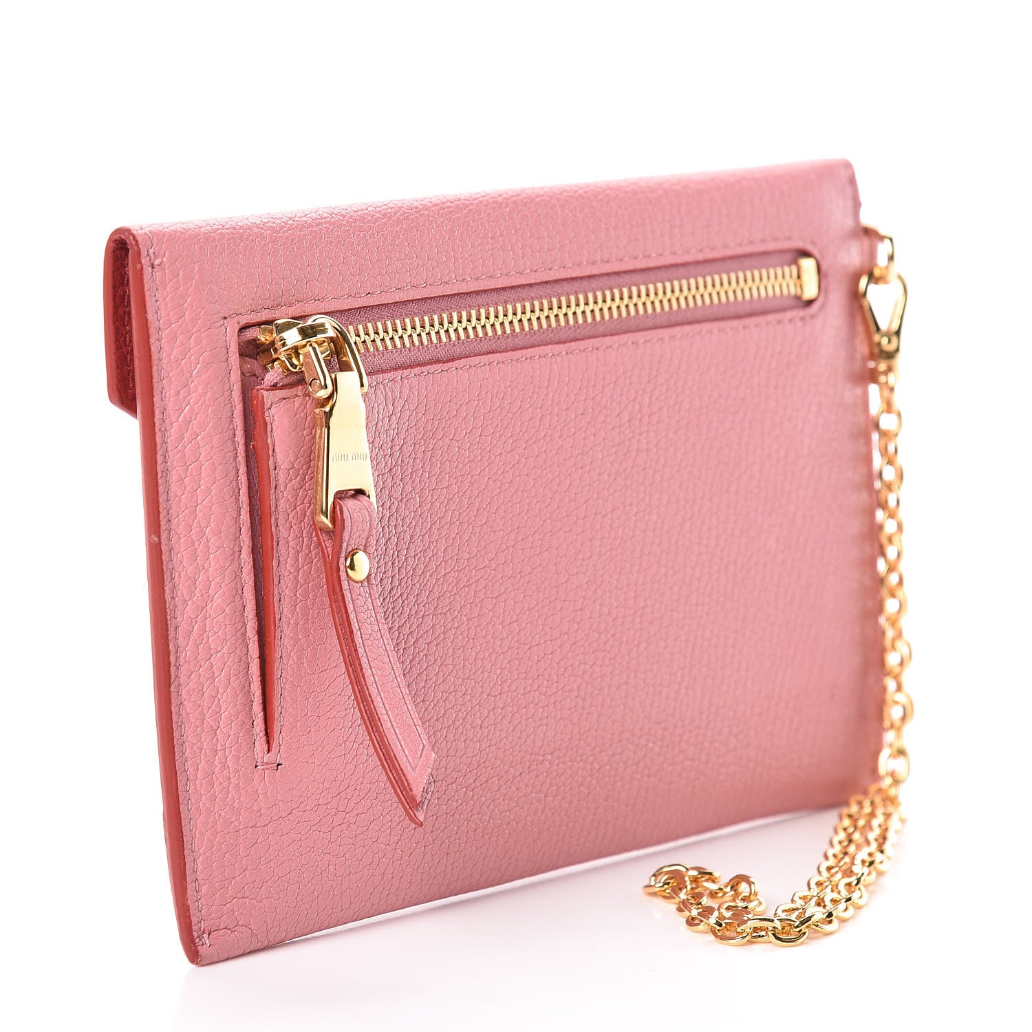 Miu Miu Goatskin Madras Love Wristlet Pouch Orchidea 3 of 11