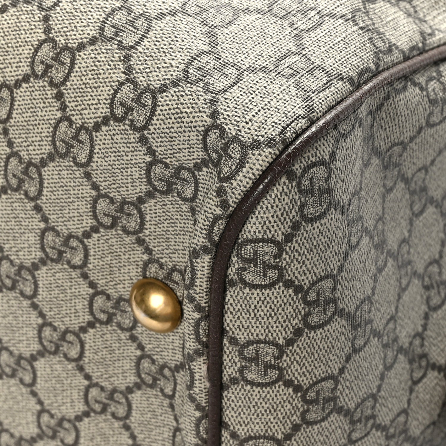 Gucci GG Supreme Monogram Textured Dollar Calfskin Web Medium Ophidia Carry-On Duffle Bag Beige Ebony New Acero 7 of 9