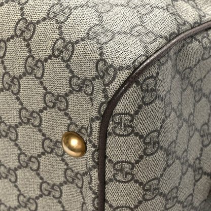 Gucci GG Supreme Monogram Textured Dollar Calfskin Web Medium Ophidia Carry-On Duffle Bag Beige Ebony New Acero 7 of 9