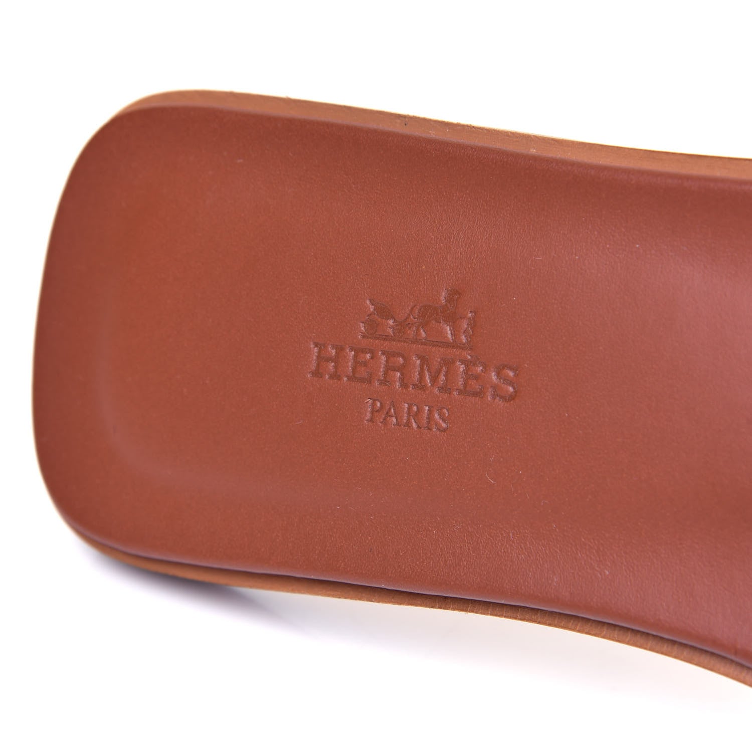 Hermes Box Calfskin Oran Sandals 37.5 Gold 6 of 6