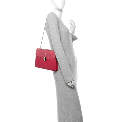 Bulgari Calfskin Galuchat Serpenti Forever Shoulder Bag Pink 2 of 9