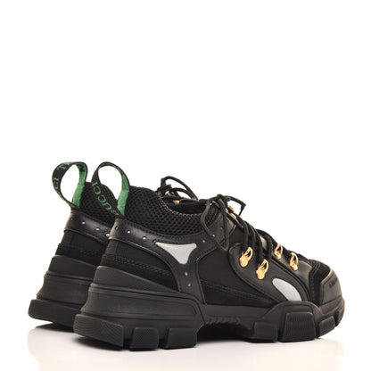 Gucci X SEGA Mesh Suede Calfskin Mens Flashtrek Sneakers 5.5 Black Silver 4 of 8