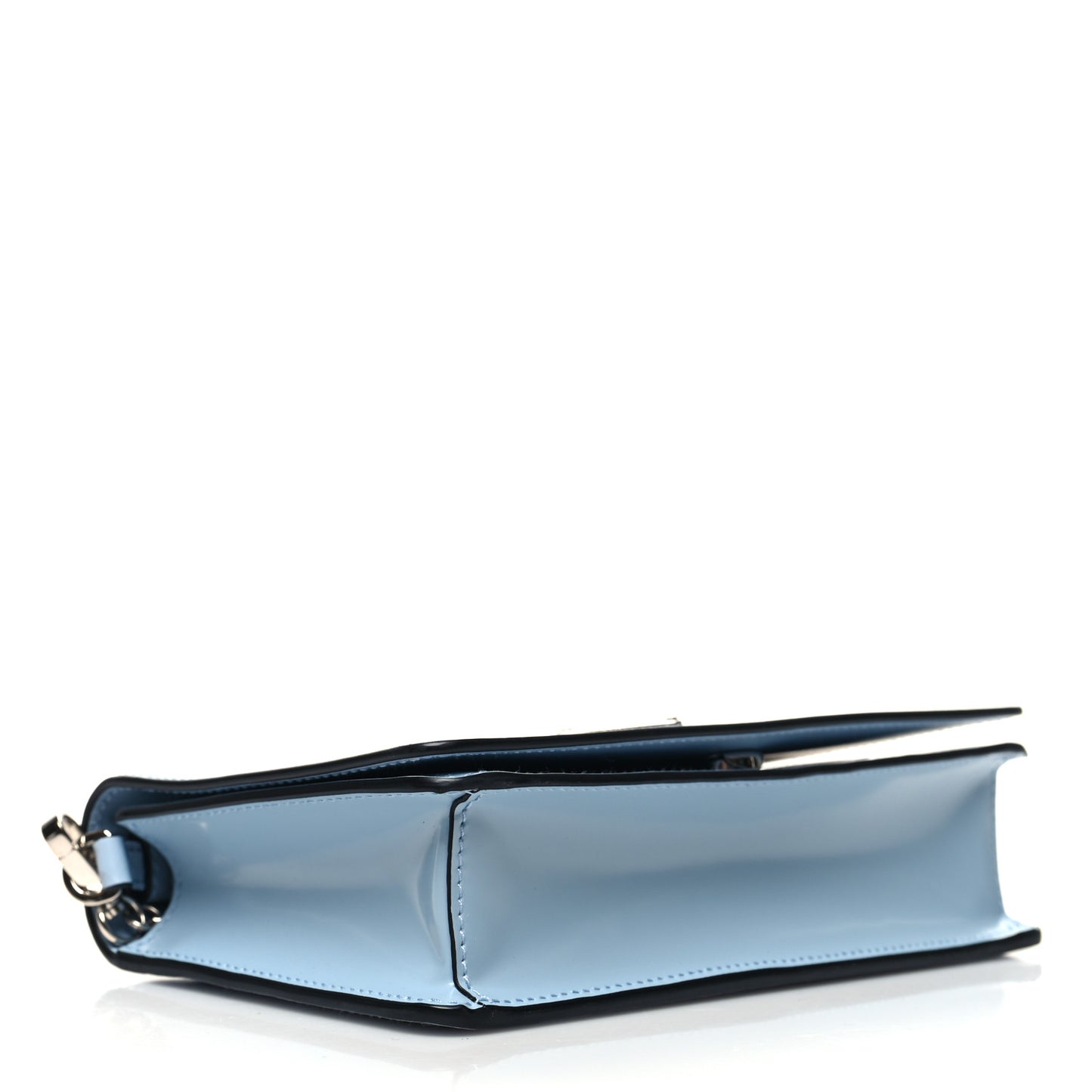Spazzolato Flap Slide Chain Shoulder Bag Celeste