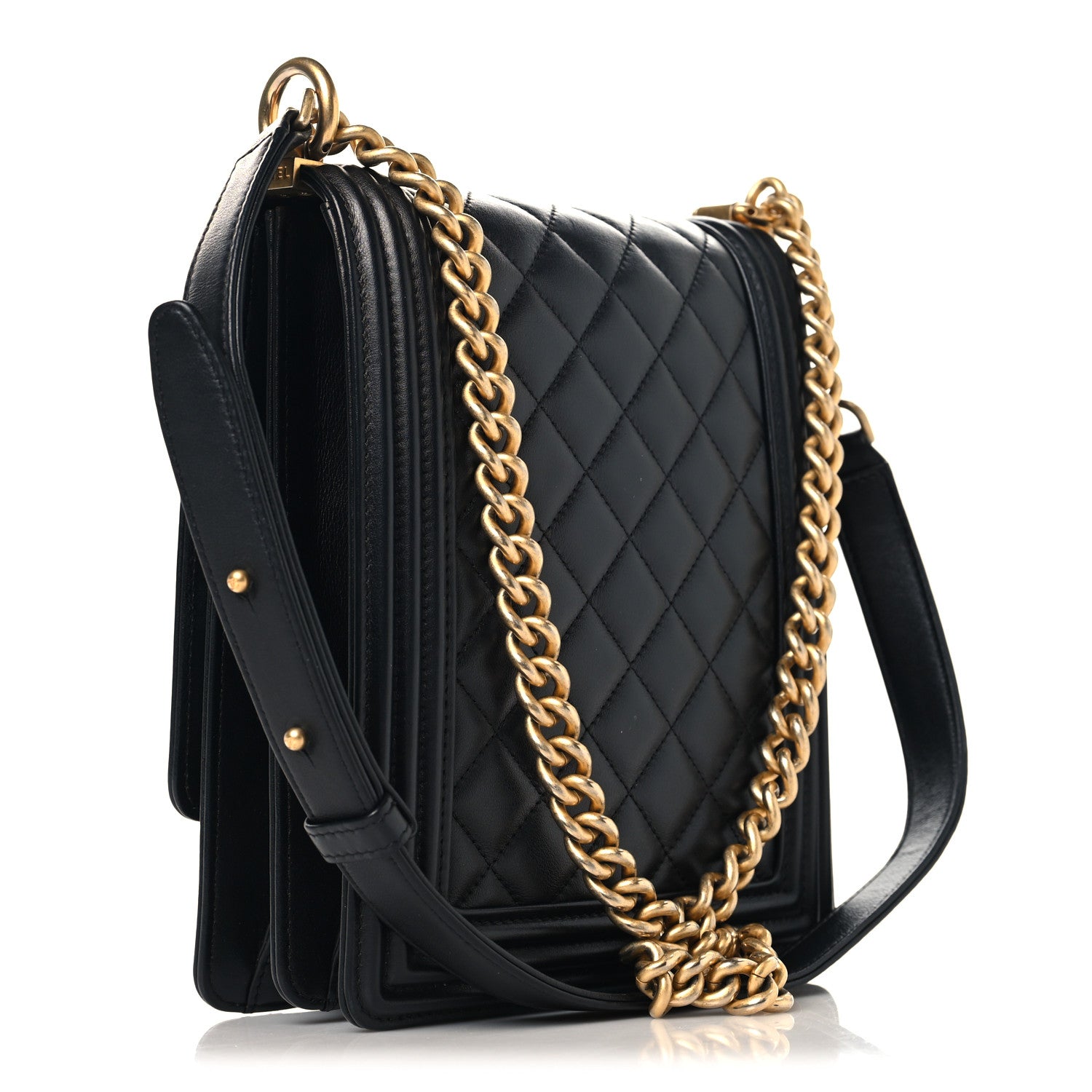 Chanel Calfskin Quilted North South Boy Flap Black 3 of 10