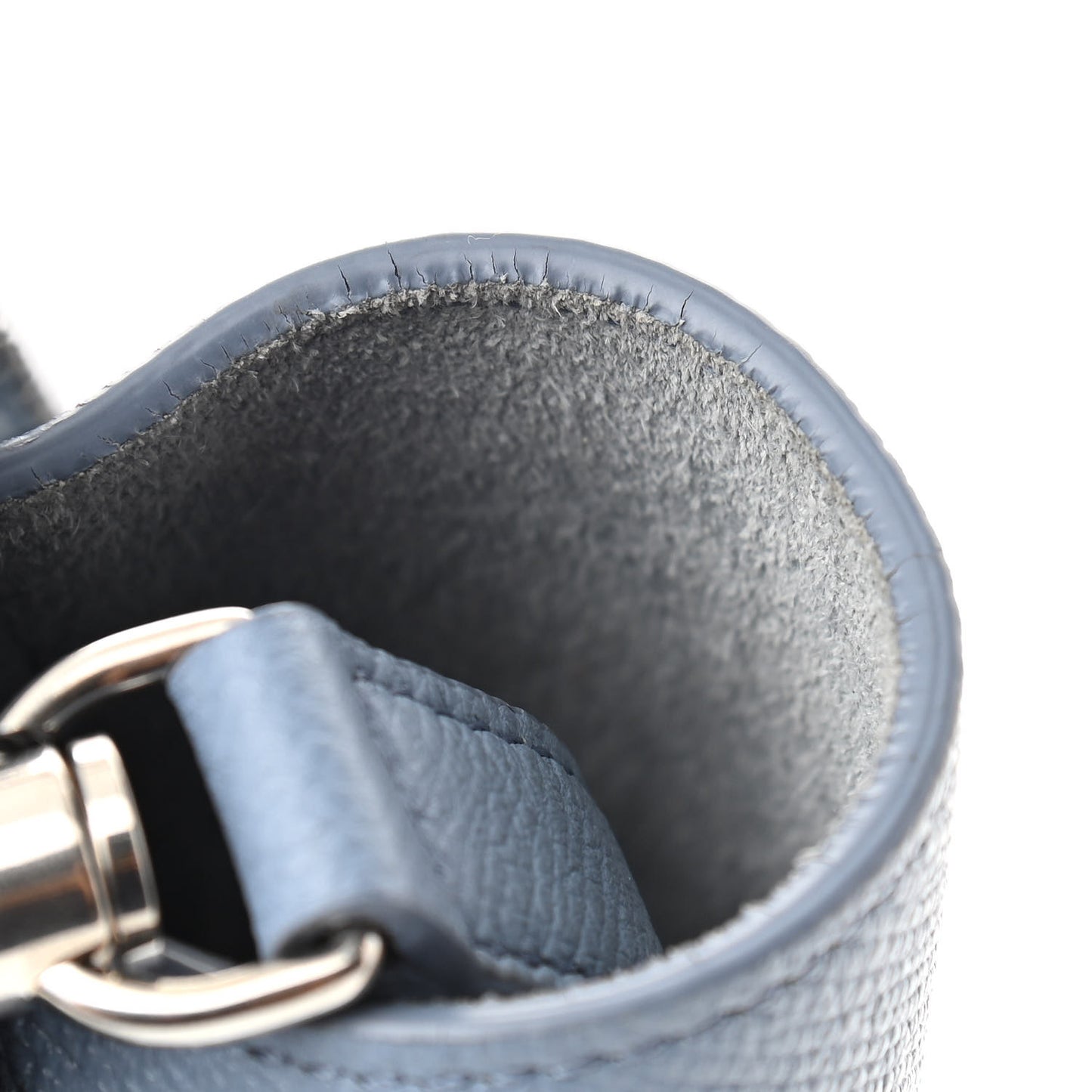 Grained Calfskin Mini Belt Bag Washed Blue