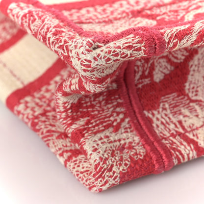 Christian Dior Canvas Embroidered Mini Toile De Jouy Book Tote Raspberry 5 of 7