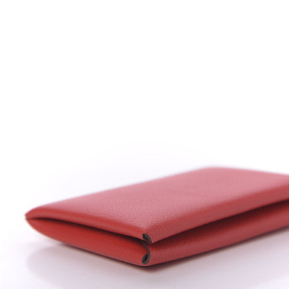 Hermes Evercolor Calvi Card Case Rouge De Coeur 6 of 9