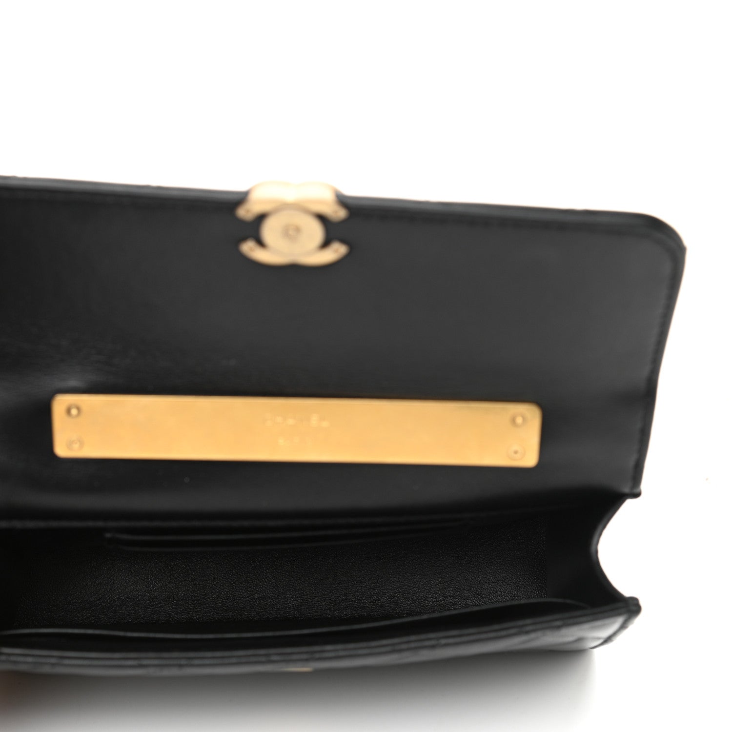 Chanel Lambskin Enamel Quilted Top Handle Flap Phone Holder With Chain Black 4 of 9