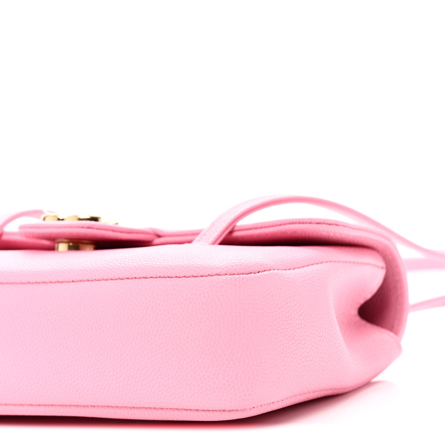 Shiny Caviar Mini Preppy Coco Shoulder Bag Pink