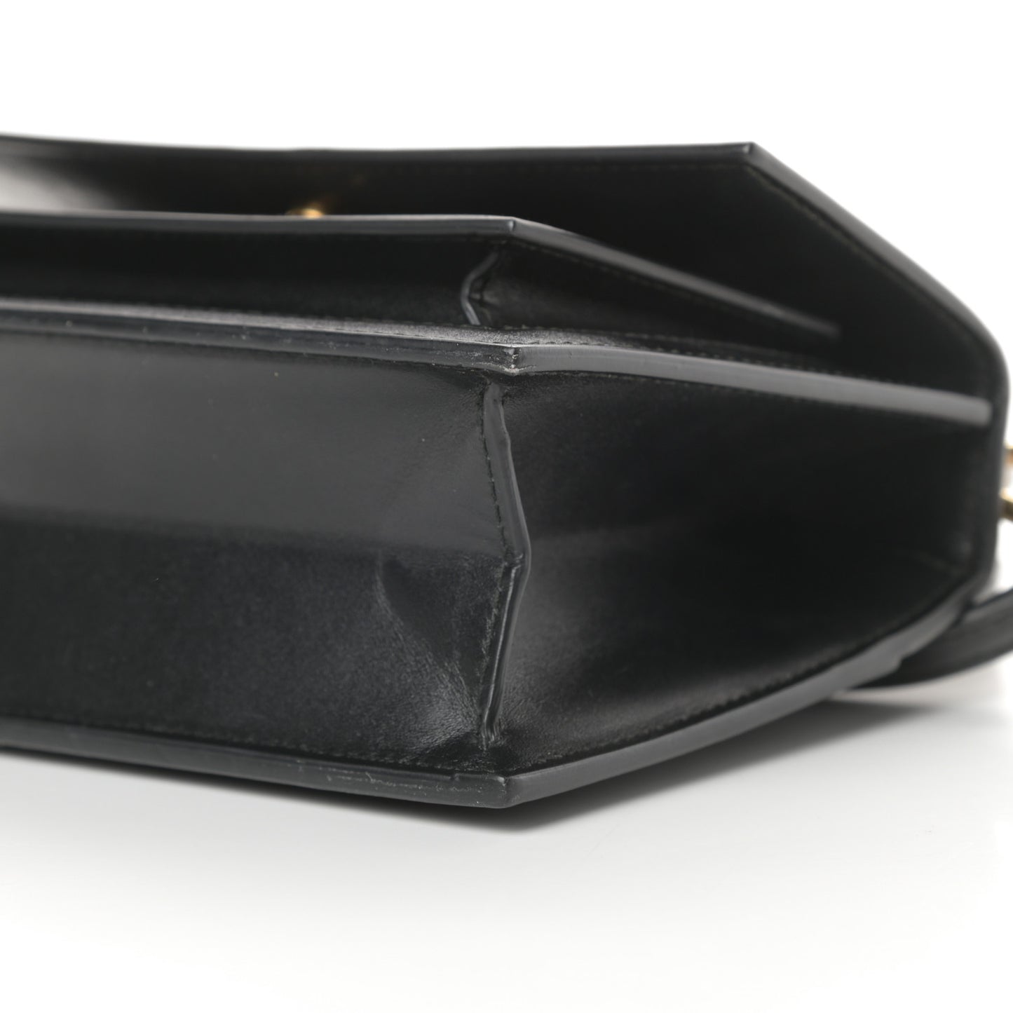 Box Calfskin XS Sharp Top Handle Bag Black