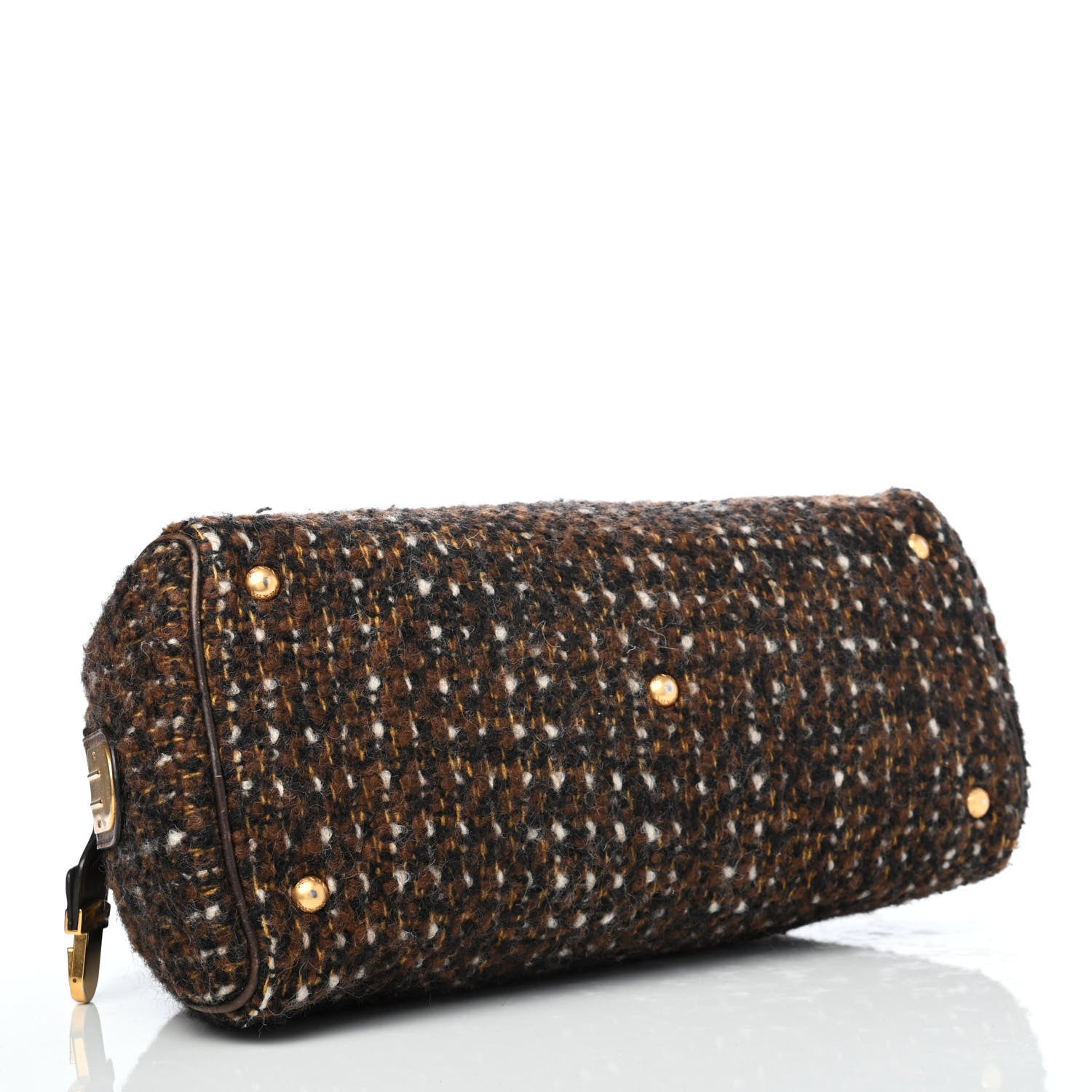 Prada Tessuto Tweed Vitello Bowling Bag Cacao Knicker 3 of 4