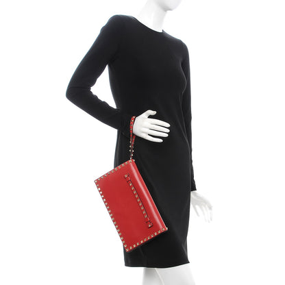 Valentino Garavani Nappa Rockstud Wristlet Clutch Rosso Valentino 2 of 9