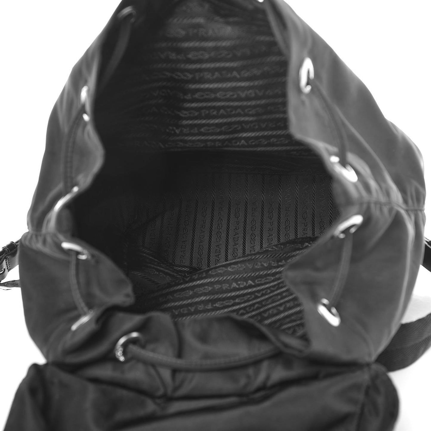 Nylon Cinch Backpack Black
