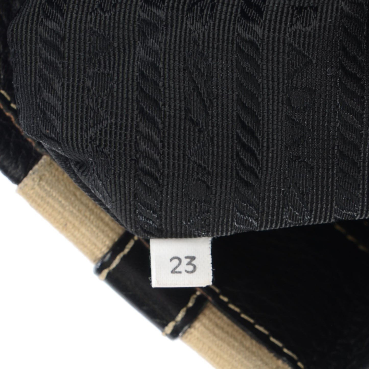 Vitello Daino Stripe Shoulder Bag Nero Black