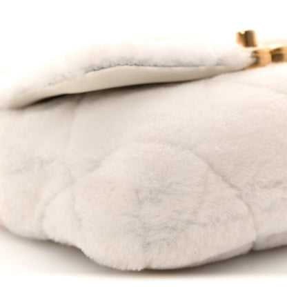 Chanel Shearling Lambskin Quilted CC Chain Flap White 9 of 10