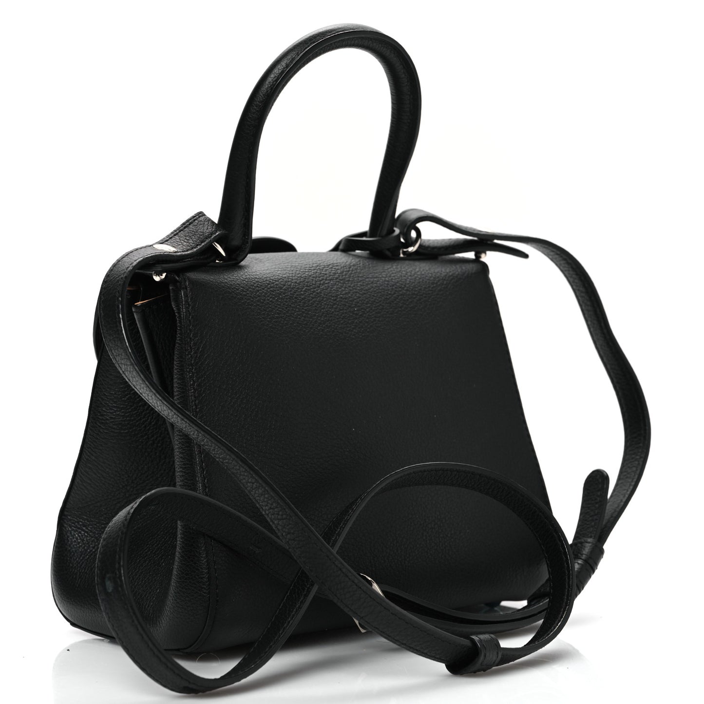 Grained Calfskin Mini Brillant Satchel Black