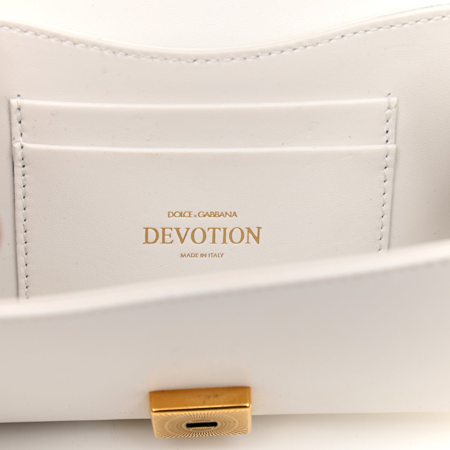Dolce & Gabbana Calfskin Medium Devotion Crossbody Bag White 6 of 9