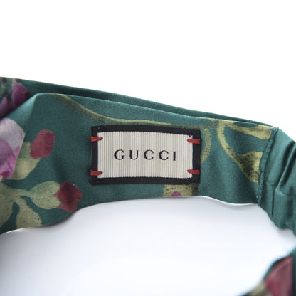 Gucci Silk Blooms Print Duchesse Headband Grass 4 of 7
