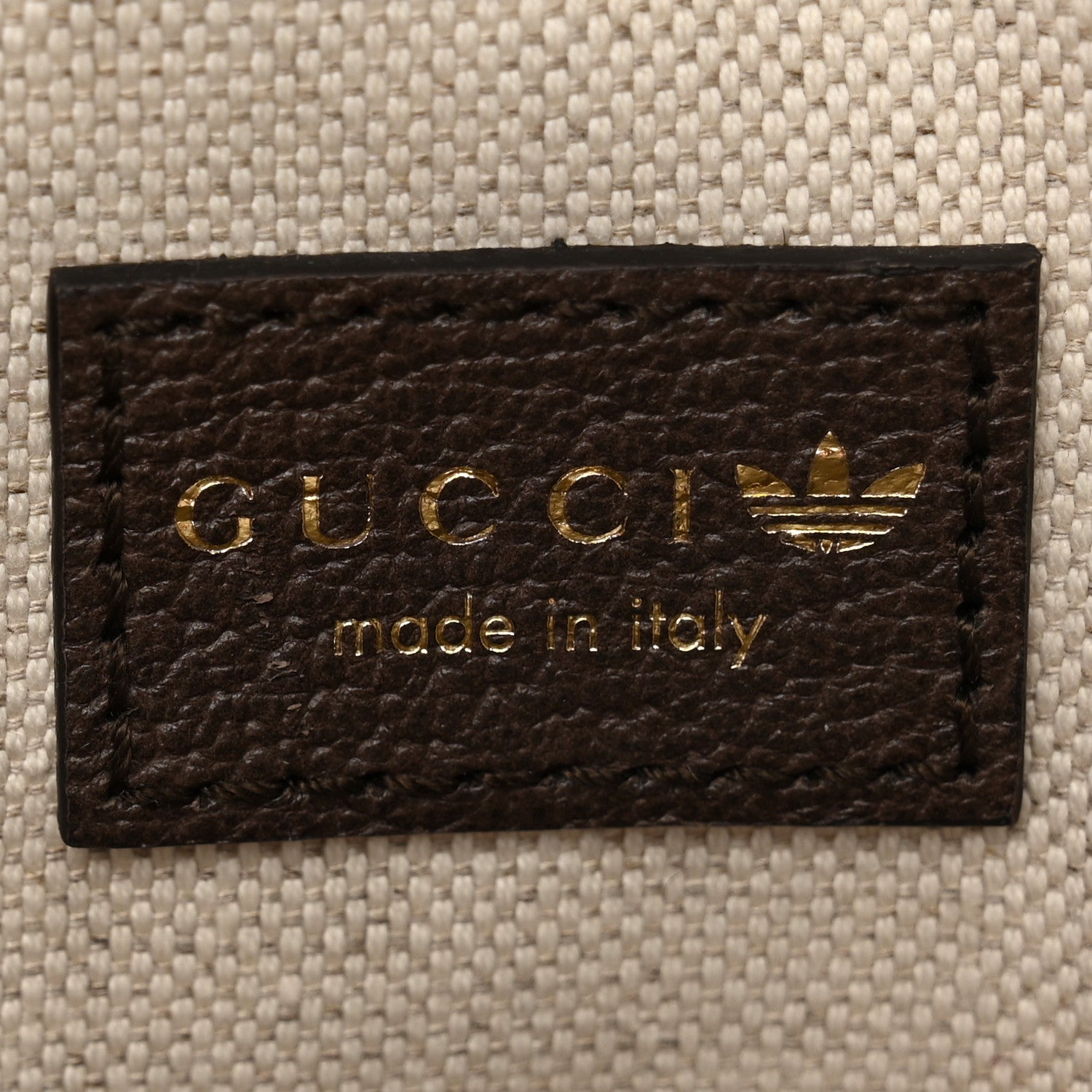 Gucci X ADIDAS Crystal Vintage Monogram Textured Dollar Calfskin Web Trefoil Small Ophidia Round Shoulder Bag Mid Natural Nut Off White New Acero 6 of 11
