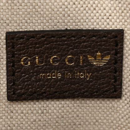 Gucci X ADIDAS Crystal Vintage Monogram Textured Dollar Calfskin Web Trefoil Small Ophidia Round Shoulder Bag Mid Natural Nut Off White New Acero 6 of 11