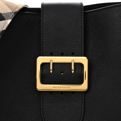 Burberry Soft Grain Calfskin Medium Buckle Tote Black 9 of 15