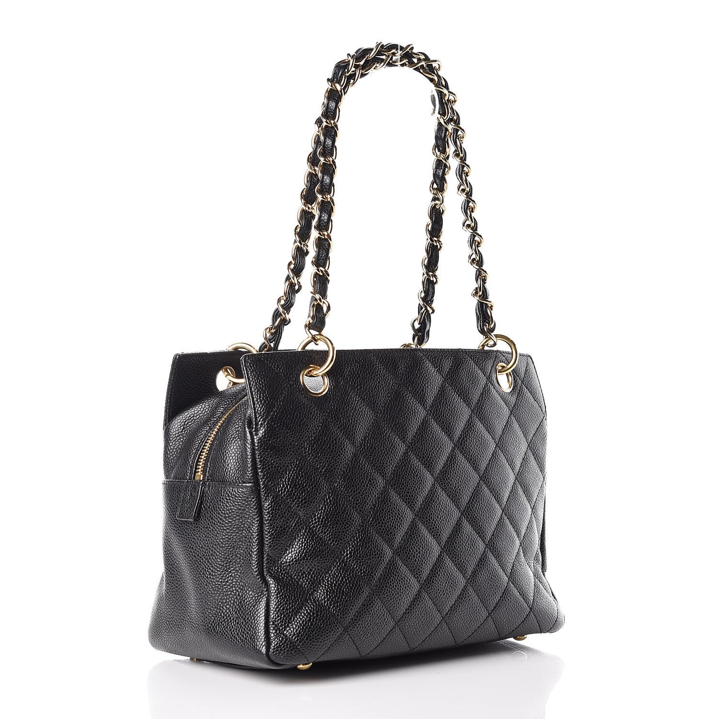 Caviar Quilted Petit Timeless Tote PTT Black