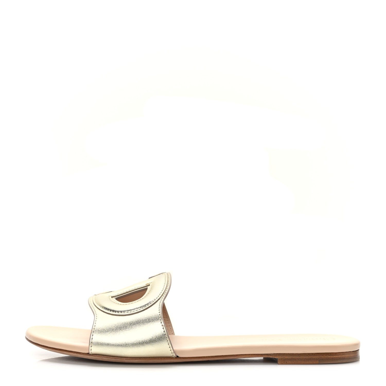 Christian Dior Metallic Calfskin D-Club Mule Sandal 41.5 Light Gold 1 of 8