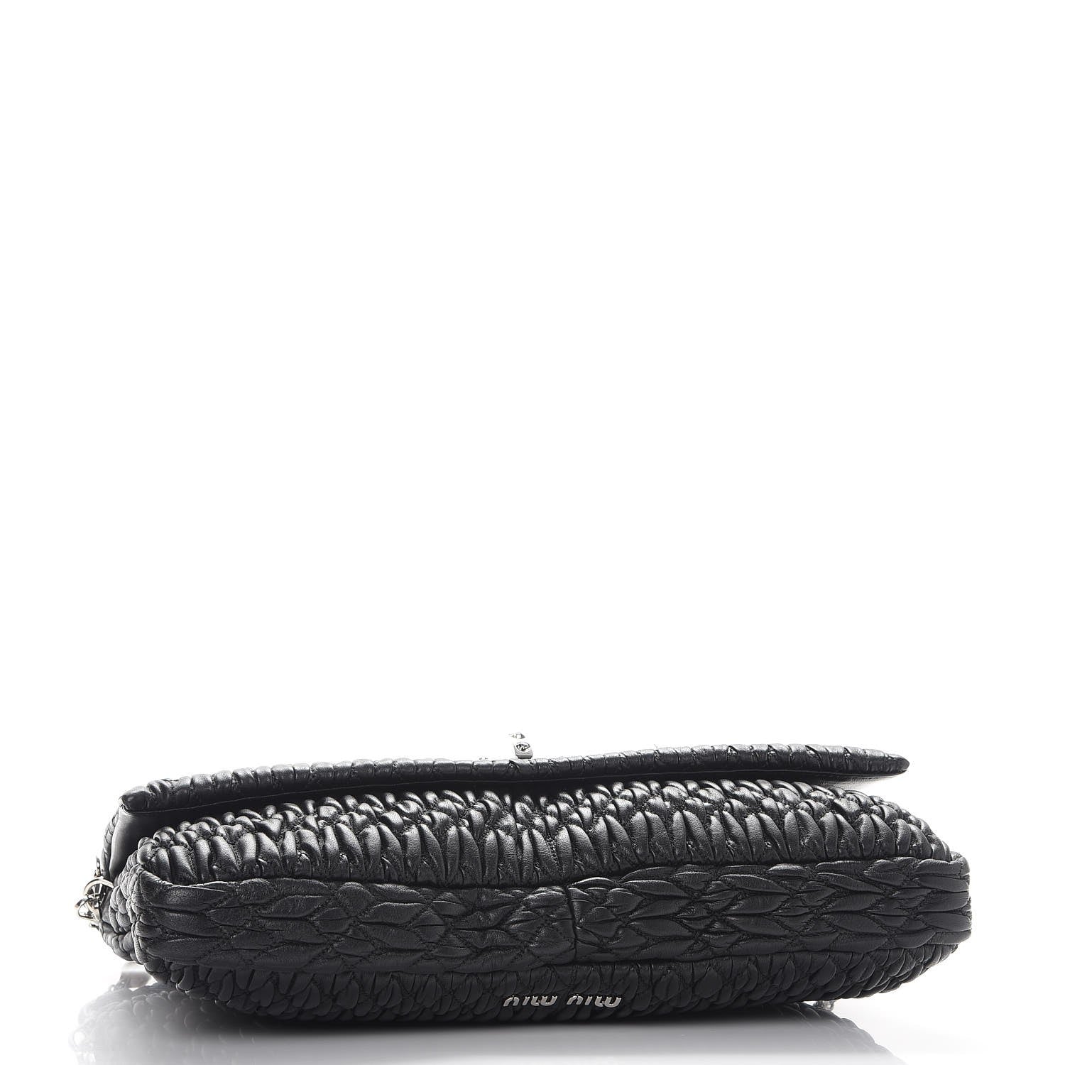 Miu Miu Nappa Matelasse Crystal Flap Clutch Black 4 of 9