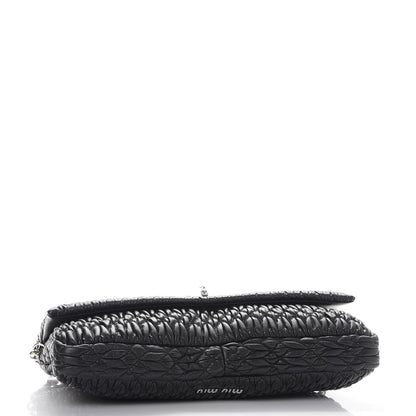 Miu Miu Nappa Matelasse Crystal Flap Clutch Black 4 of 9