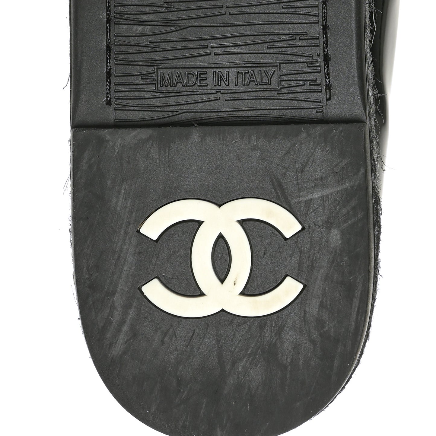 Patent Calfskin CC Mocassin Loafer Espadrilles 41.5 Black