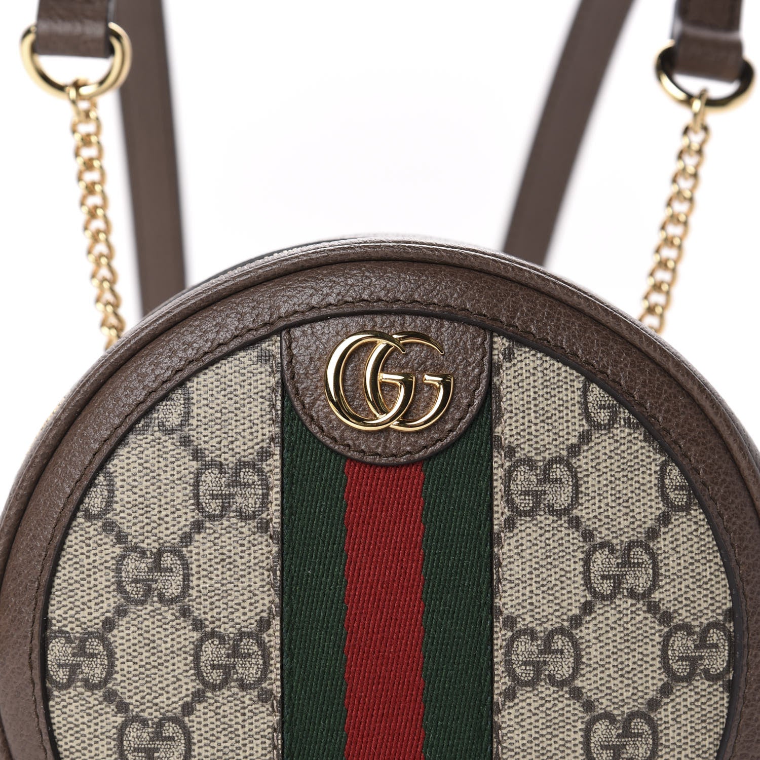 Gucci GG Supreme Monogram Web Mini Ophidia Round Backpack Brown 9 of 10