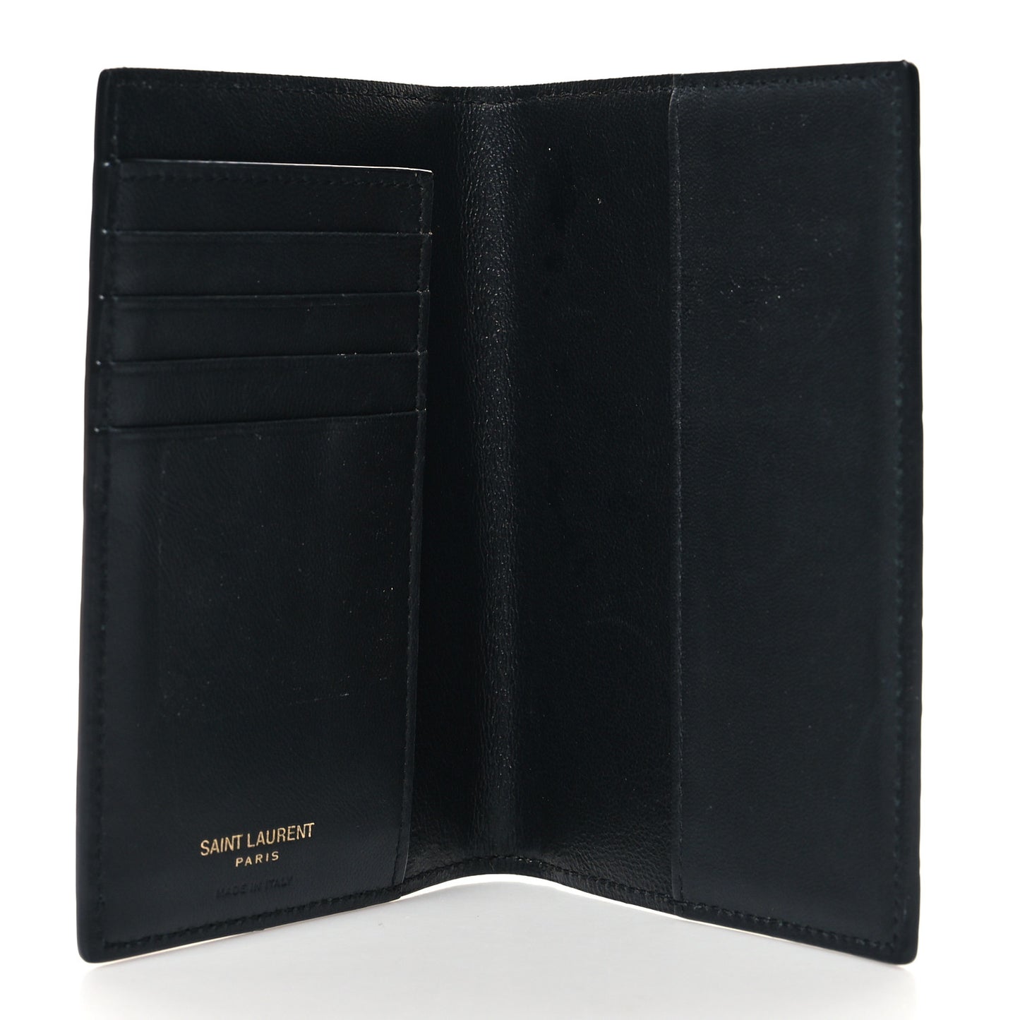 Crocodile Embossed Tiny Cassandre Passport Holder Black