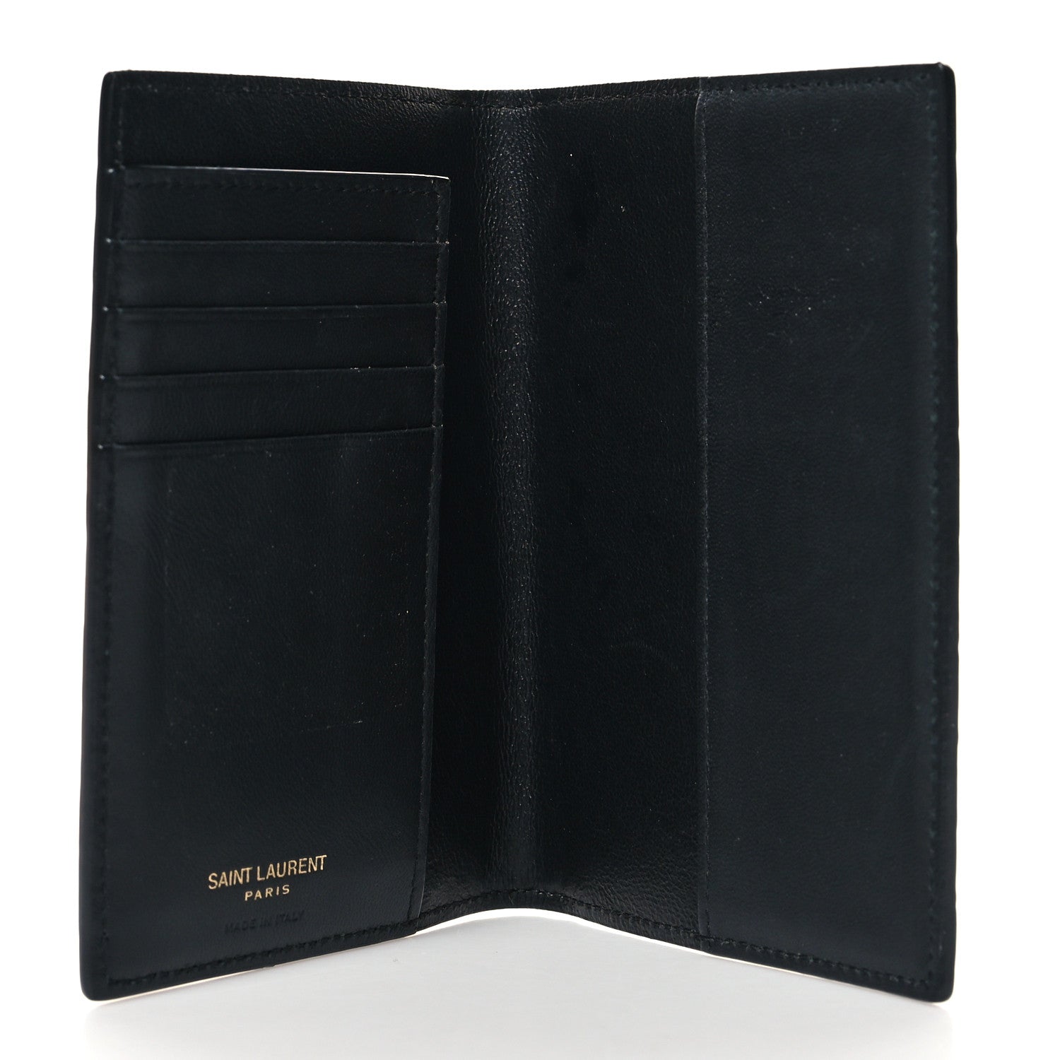 Saint Laurent Crocodile Embossed Tiny Cassandre Passport Holder Black 5 of 8