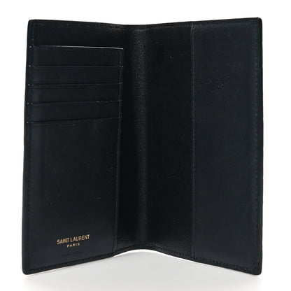 Saint Laurent Crocodile Embossed Tiny Cassandre Passport Holder Black 5 of 8
