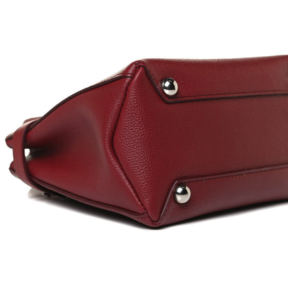 Burberry Grainy Calfskin House Check Baby Banner Tote Crimson 8 of 11