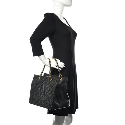 Chanel Lambskin Quilted Grand Shopping Tote GST Black 2 of 15