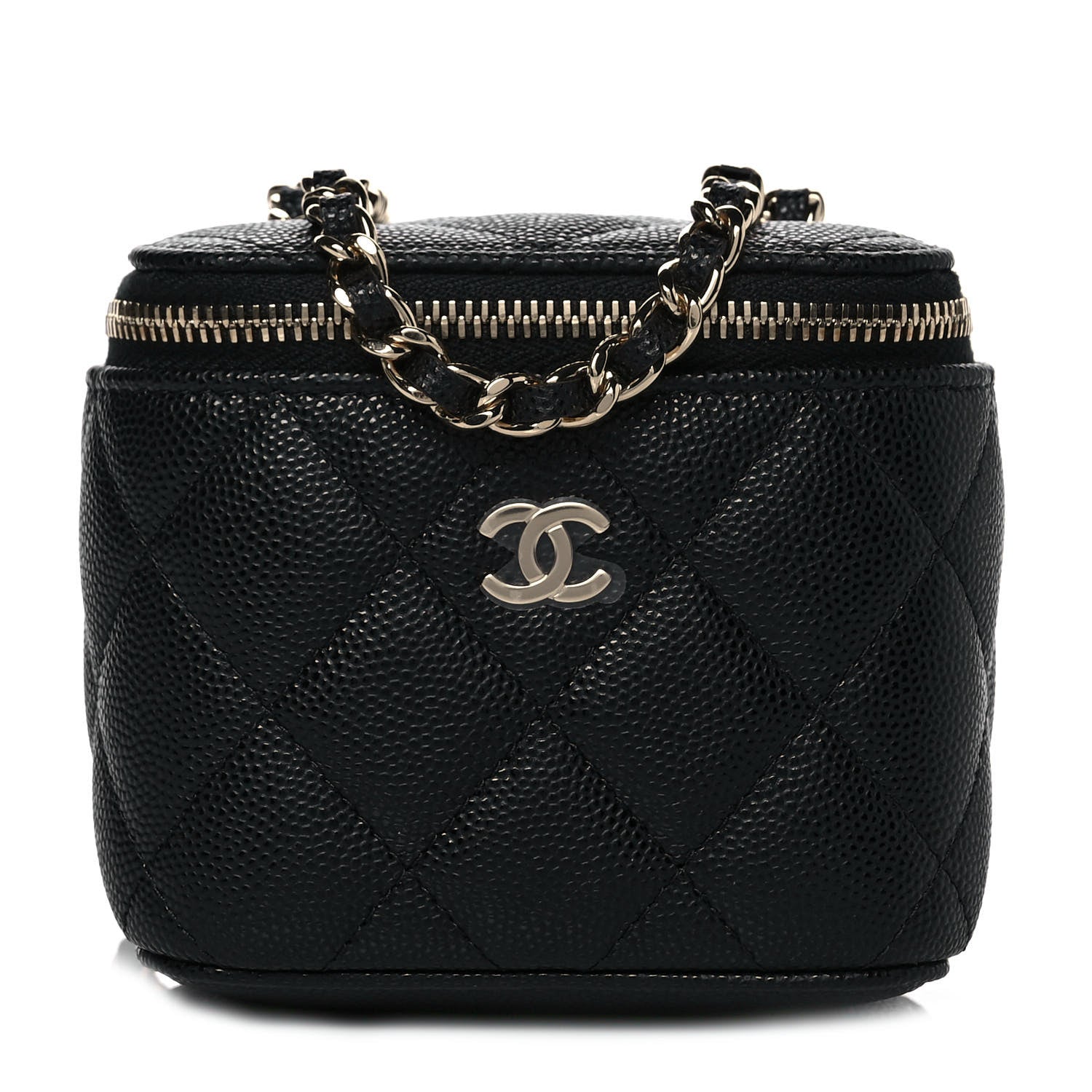 Chanel Caviar Quilted Mini Vanity Case With Chain Black 1 of 10