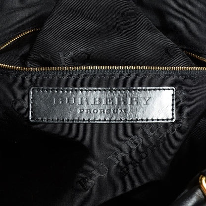 Burberry Calf Hair Patent Grommet Fringe Big Crush Tote Black 6 of 15