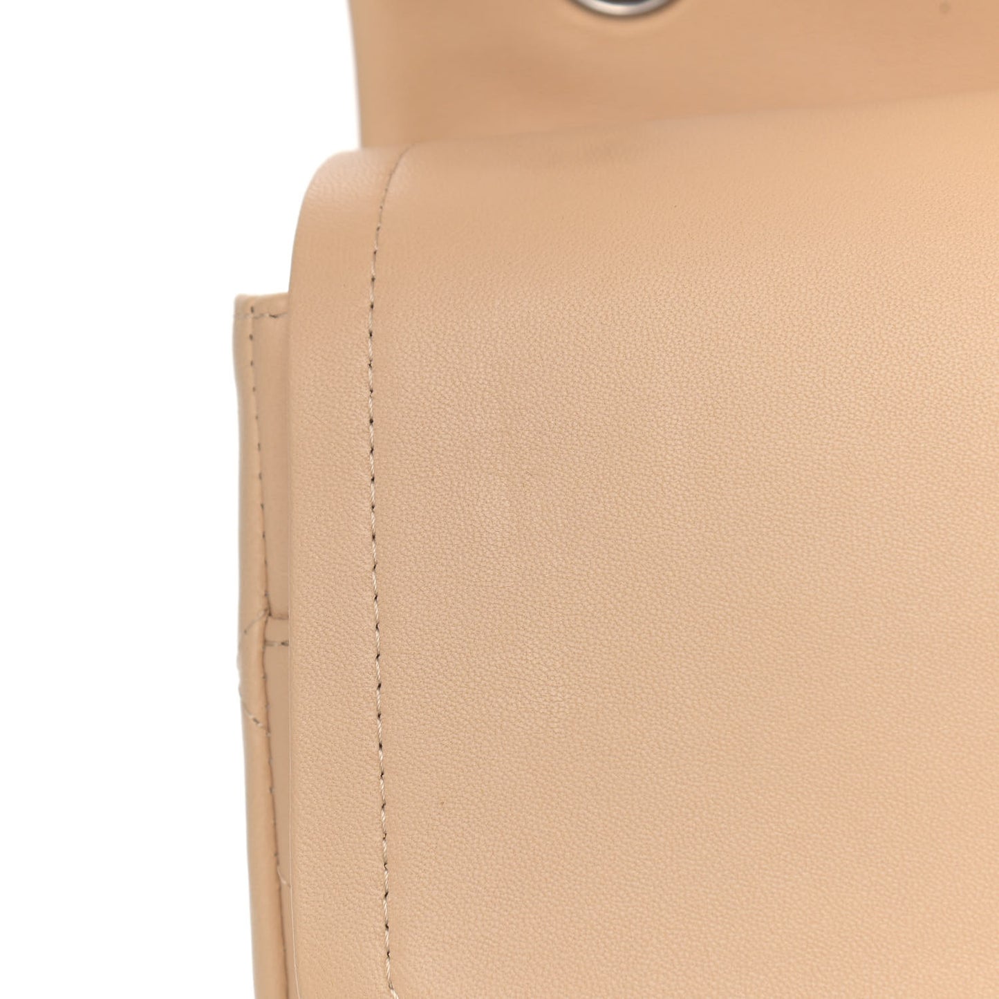 Lambskin Quilted Jumbo Double Flap Beige